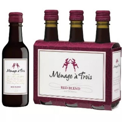 Ménage à Trois Red Blend Wine - 3pk/187ml Plastic Bottles