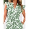 Women's Summer Floral Midi Dress Cap Sleeve V Neck Ruffle Long Flowy Boho Casual Beach Vacation Dresses - 4 of 4