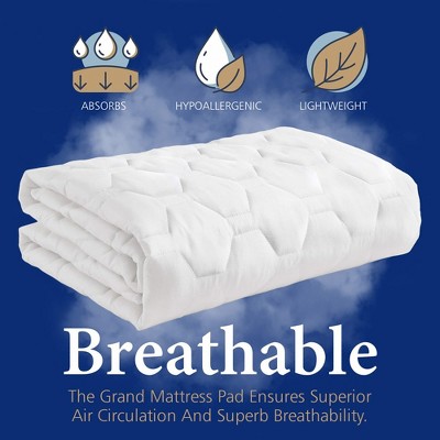 Full Size White Quilted Hypoallergenic Mattress Pad