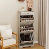SKRAN Modern Shoe Cabinet with Flip Drawers, Freestanding Shoe Organizer with Adjustable Shelf, Narrow Shoe Rack Cabinet for Entryway,Foyer,Hallway - 2 of 4
