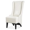 23" Faux Leather High-Back Accent Chair with Padded Seat and Wood Legs - 3 of 4