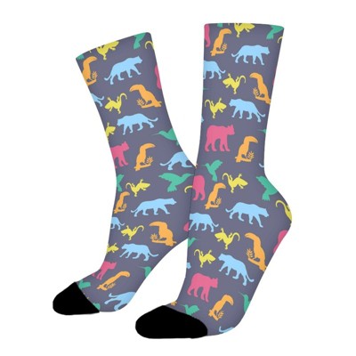 Isolated Animals And Birds Women Printed Crew Socks Funny Funky Socks Soft Polyester Novelty Gifts for Artists Men