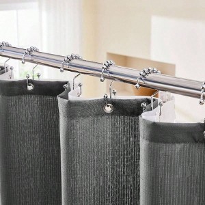 Shower Curtain and Liner 72x72 Inch Waterproof Cloth Bathroom Set with 12 Double Hooks, 3 in 1 Design, Easy to Clean - 1 of 4