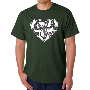 LA Pop Art Cat Heart - Men's Word Art T-Shirt - 1 of 4