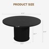 47" Round Dining Table for 4-6 People, Black Dining Room Table w/ Sturdy Waveform Metal Pedestal Base, Farmhouse Circle Kitchen Table for Dining Room - 2 of 4