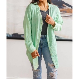 Women's Corey Button Up Top - White Birch - 1 of 4