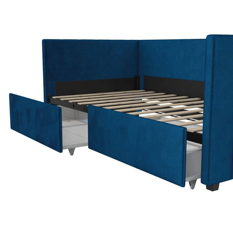 Twin Arliss Modern Glam Kids&#39; Tuxedo Daybed with Storage Blue - Room &#38; Joy, 5 of 10