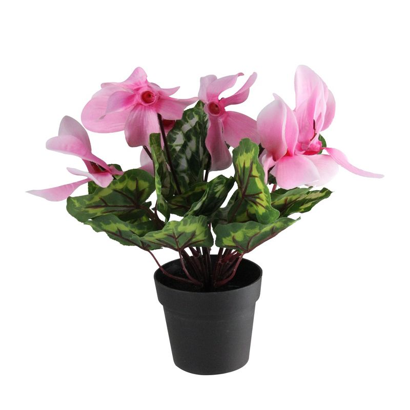 Northlight 12" Pink Potted Cyclamen Spring Artificial Floral Arrangement, 3 of 4