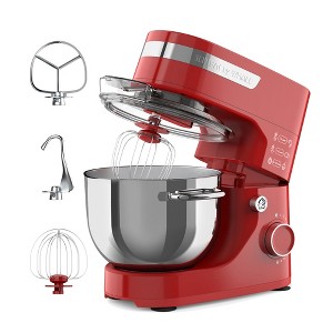 WHALL Stand Mixer,12-Speed Tilt-Head Electric Kitchen Mixer with Dough Hook/Wire Whip/Beater, Stainless Steel Bowl Black - 1 of 4