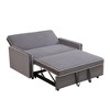 DOMETOUR Light Gray Fluffy Fabric 1-Piece Convertible Sofa Bed – Soft Upholstered Sleeper Couch for Living Room, Guest Room, or Small Spaces - 3 of 4