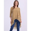 INSPIRE CHIC Women's High Low Hem Scoop Neck Asymmetrical 3/4 Sleeve Summer Top - 4 of 4