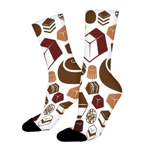 Sweet Chocolate Women Printed Crew Socks Funny Funky Socks Soft Polyester Novelty Gifts for Artists Men - 1 of 1