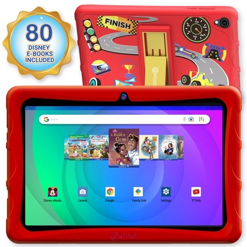 Contixo 7 Kids Tablet 32GB, 50+ Disney Storybooks, Protective Case w/  Kickstand, (2023 Model) - Green