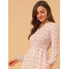 Allegra K Women's Floral Print V-Neck Smocked Waist Midi Dress - 4 of 4