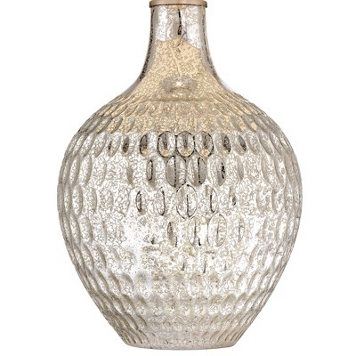 Waylon 28" White Mercury Glass Table Lamp with Drum Shade