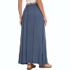 Women's 2025 Maxi A-Line Skirt - Elastic High Waist Flowy Long Skirt with Pockets Blue Gray - 3 of 4
