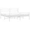 vidaXL Metal Bed Frame with Headboard&Footboard White 72 in.x83.9 in. California King - 3 of 4