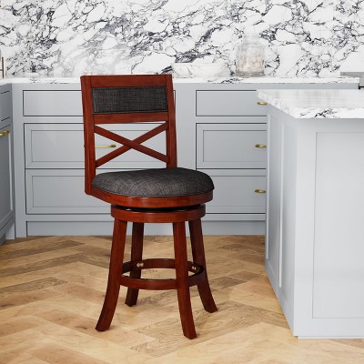 NicBex Accent Chair Swivel Chair Upholstered Bar Stools with Wood Legs for Kitchen Island, Living Room and Pub
