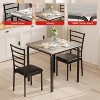 5-Piece Kitchen Table Chairs Set for Small Space Dining, Space Saving Square Table & 4 Chairs Compact Dinette Set for Kitchen & Dining Room - 3 of 4