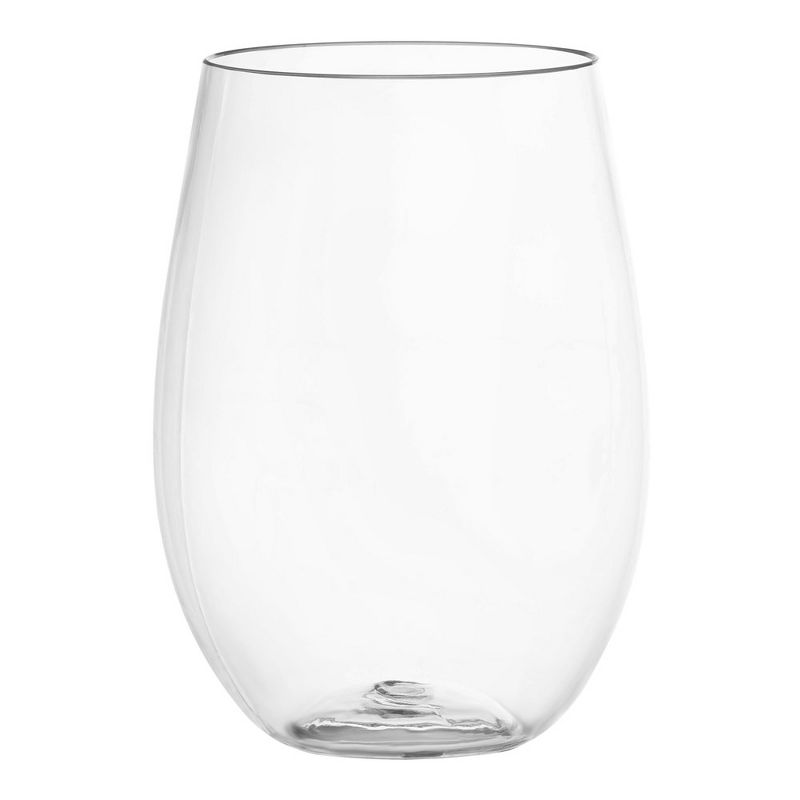 Smarty Had A Party 16 oz. Clear Elegant Stemless Disposable Plastic Wine Glasses (64 Glasses), 1 of 5