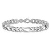 Black Bow Jewelry Men's 8mm 14k White Gold Polished Solid Figaro Chain Bracelet - 2 of 4