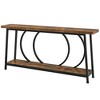 Resenkos Entryway Table, Console Sofa Table,2-Tier Console Table, 70.9" Sofa Entryway Table with Storage Shelves Brown - 4 of 4