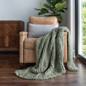 Chunky Knit Throw Blanket Braided, Soft & Cozy - Becky Cameron - 1 of 4