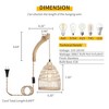 TOBILI Wicker Wall Sconces Set of Two Plug in, Rattan Wall Lamp with Plug in Cord, Farmhouse Wall Light Fixtures with 9.84FT On/Off Switch Cord - 4 of 4