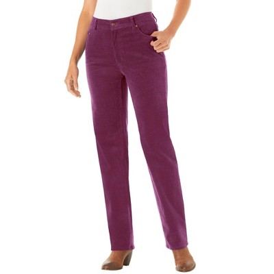 Woman Within Women's Plus Size Petite Corduroy Straight Leg Stretch Pant