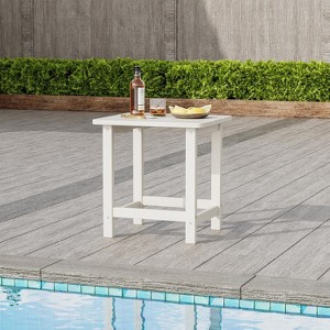 Outdoor HDPE Square Side Table - Adirondack Style Patio End Table for Pool, Beach - Weather Resistant & Easy Setup - 1 of 4