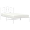 vidaXL Twin XL Metal Bed Frame with Headboard, Sturdy Steel, White, No Mattress - 2 of 4