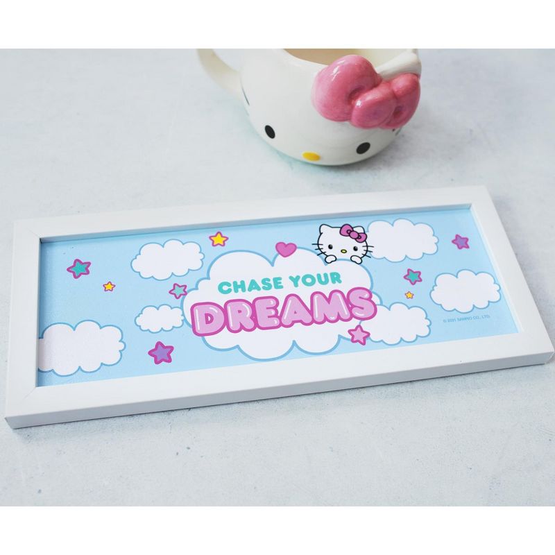 Silver Buffalo Hello Kitty "Chase Your Dreams" Hanging Sign Framed Wall Art | 12 x 5 Inches, 5 of 7