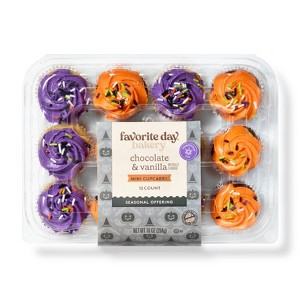 Halloween Assorted Mini Cupcakes - 10oz/12ct - Favorite Day™ - 1 of 4