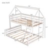 Twin Over Full House Bunk Bed, Wood Loft Bed Frame with Ladder & Safety Guardrail Bunk Bed - 3 of 4