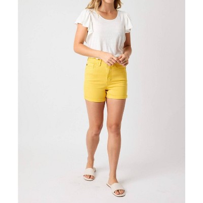 Women's High Waist Tummy Control Garment Dyed Shorts - Judy Blue