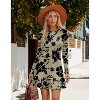 2025 Women's Long Sleeve Sweater Dress for Fall, Crew Neck Knit Midi Dress Black Taupe - 2 of 4