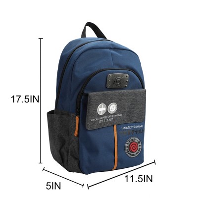 Naruto Shippuden Shinobi Symbols Blue 17.5” Adult Commuter Backpack — фото 3