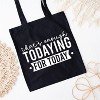 City Creek Prints Enough Todaying Canvas Tote Bag - 15x16 - Black - 2 of 2
