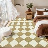 Coucheta Washable Checkered Area Rug, Non-Slip & Stain Resistant, Modern Geometric Plaid Carpet for Bedroom, Living Room, Hallway, Dining & Nursery - 3 of 4