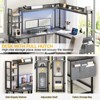 Aheaplus Reversible L-Shaped Computer Desk with Storage Shelf, Home Office Desk with Charging Station, Led Light - 4 of 4