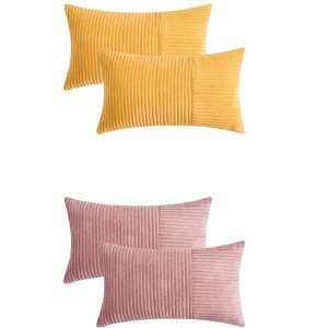 REGALWOVEN 4 Pcs Modern Strip Decorative Throw Pillow Covers for Couch Bed Living Room - 1 of 4
