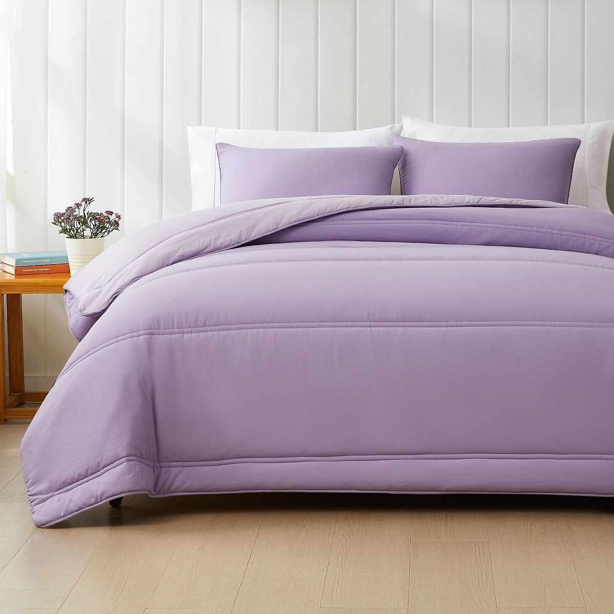 Lush Decor Full/Queen Oslo Bed Blankets Lavender 3pc set