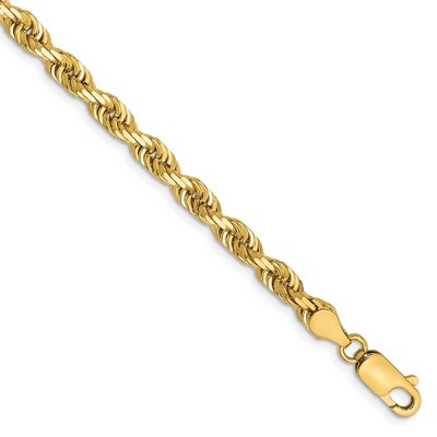 Black Bow Jewelry 4.5mm, 14k Yellow Gold, D/C Quadruple Rope Chain Bracelet