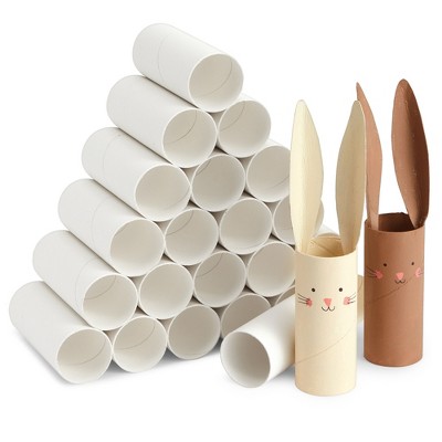 Juvale 24 Pack Toilet Paper Rolls For Crafts, Empty White Cardboard Tubes for Classroom, DIY Projects, 1.6 x 4 In