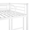 Okak Twin Over Twin Bunk Bed with Ladder and Safety Guardrail Metal Loft Bunkbeds for Kids, Girls, Boys Easy Assemble Space-Saving, White - 4 of 4