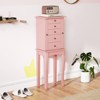 Costway Jewelry Cabinet Storage Chest Standing Organizer Mirror White Black - 2 of 4