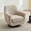 U-shaped Fully Assembled 360° Swivel Chair, Velvet Accent Chair Armchair,Round Barrel Swivel Chair for Living Room Bedroom-Cuddlewood - 4 of 4