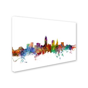 Michael Tompsett Cleveland Ohio Skyline Outdoor Canvas Art - 1 of 3