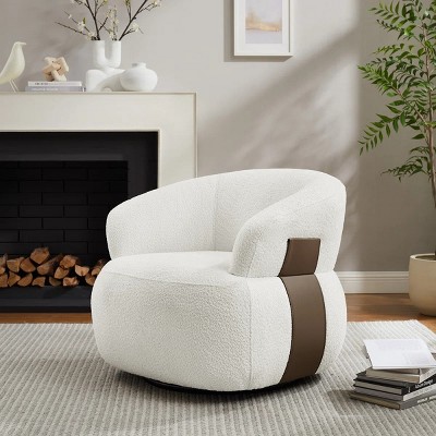 Nebula Vortex 33.1''Swivel Barrel Accent Chairs Upholstered Living Room Round Armchair