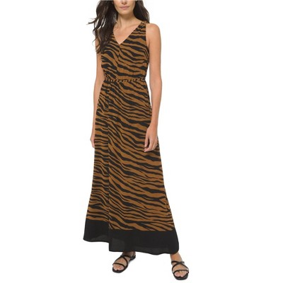Michael Kors Womens Zebra Print Maxi Dress